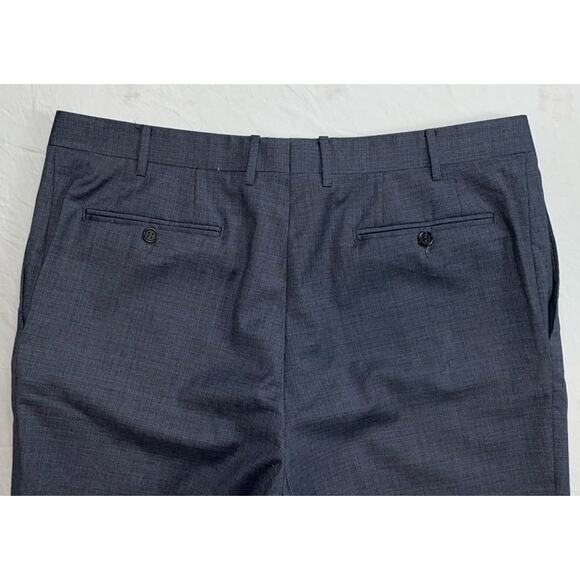 Canali Italy Flat Front 100% Wool Dress Pants, Slacks. Heather Gray/Blue, 38X31. - Picture 9 of 9